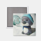 Lila Penguin I Magnet (Vorderseite/Rückseite)