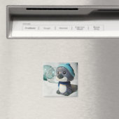 Lila Penguin I Magnet (In Situ (Geschirrspüler))