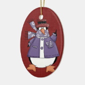 Lila Penguin Keramik Weihnachtsschmuck (Links)