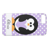 Lila Penguin-Liebe Case-Mate iPhone Hülle (Rückseite (Horizontal))