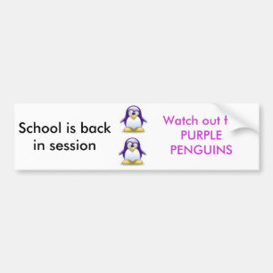 Lila Penguins Autoaufkleber