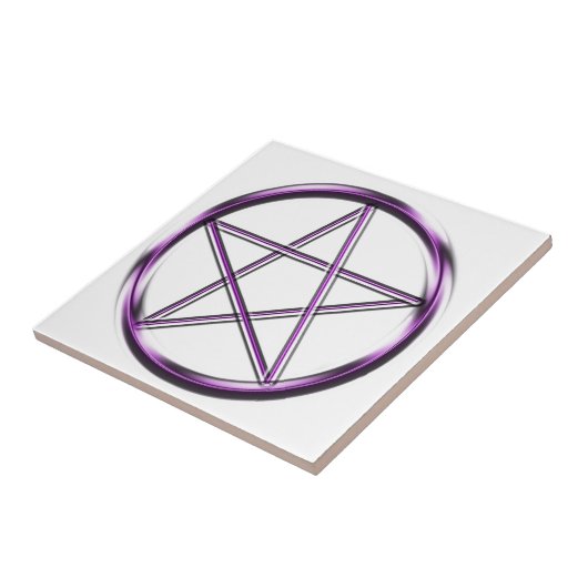 Lila Pentagram auf Weiß Fliese (Seite)