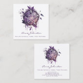 Lila Pentagram Square Visitenkarte (Vorne/Hinten)
