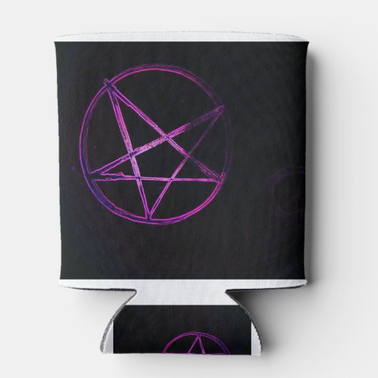 lila Pentagramm Dosenkühler (Rückseite)