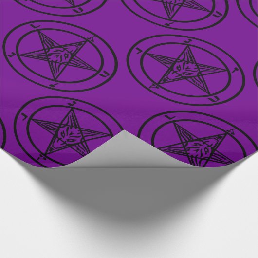lila Pentagramm-halloween Geschenkpapier (Ecke)