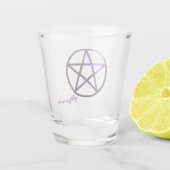 Lila Pentagramm Shotglas Schnapsglas (Rückseite)