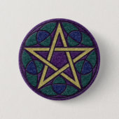 Lila Pentagramm Triquetra Button (Vorderseite)