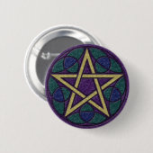 Lila Pentagramm Triquetra Button (Vorne & Hinten)