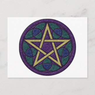 Lila Pentagramm Triquetra Postkarte