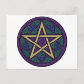 Lila Pentagramm Triquetra Postkarte (Vorderseite)