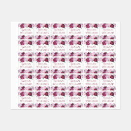 Lila Peonies Blumenbezeichnungen Kleidung Etiketten