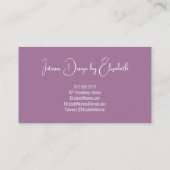 Lila Peonies Blumendesign Visitenkarte (Rückseite)