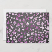 Lila Peonies Blumendusche Einladung (Rückseite)