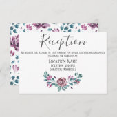 Lila Peonies Blumenkohl Empfang Unterkunft Karte (Vorne/Hinten)