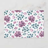 Lila Peonies Blumenkohl Empfang Unterkunft Karte (Rückseite)