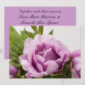 Lila Peonies Bouquet Einladung (Vorne/Hinten)