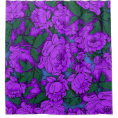 Lila Peonies Duschvorhang (Vorderseite)