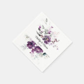 Lila Peonies Floral Wedding Napkins Serviette (Ecke)
