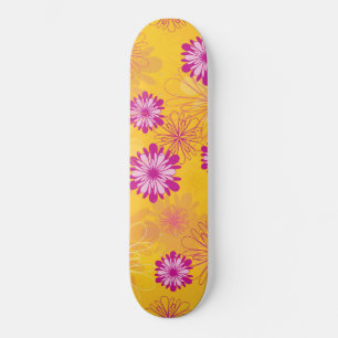 Lila Peonies Gelbe Blumengarten Frühlingsblumen Skateboard