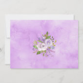 Lila Peonies Girl Baptisc Foto Dankeskarte (Rückseite)