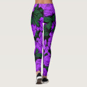 Lila Peonies Leggings (Rückseite)