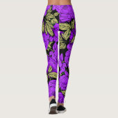 Lila Peonies mit Gold-Blätter Leggings (Rückseite)