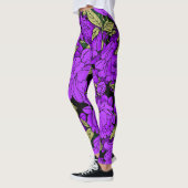 Lila Peonies mit Gold-Blätter Leggings (Links)