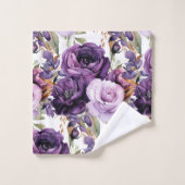 Lila Peonies Peony Blume Blumenhandtuch Set (Waschlappen)