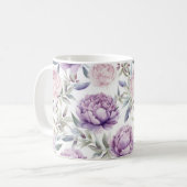 Lila Peonies Regency Core Ästhetik Kaffeetasse (Vorderseite Links)