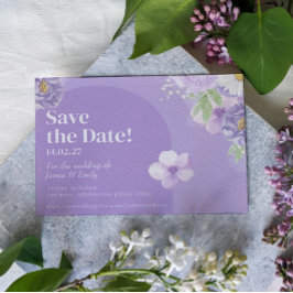 Lila "Peonies Romance Save the Date Card"