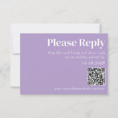 Lila Peonies Romance Wedding RSVP Card Karte (Vorderseite)