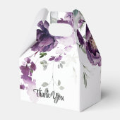 Lila Peonies und Weide Grüne Gastgeschenk Hochzeit Geschenkschachtel (Rückseite)