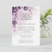 Lila Peony-Empfang nur Einladung (Stehend Vorderseite)