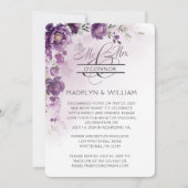 Lila Peony-Empfang nur Einladung (Vorderseite)