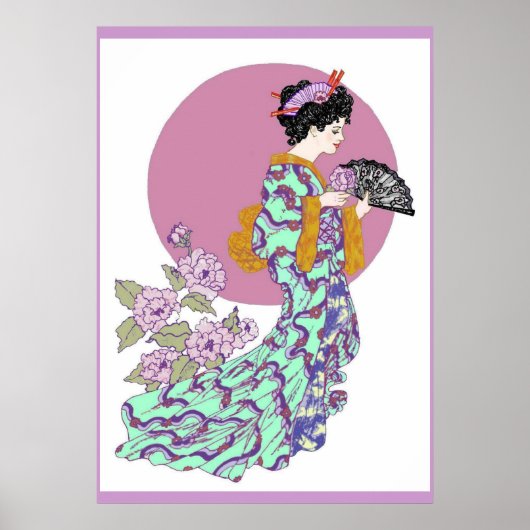 Lila Peony Fan Poster (Vorne)