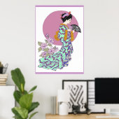 Lila Peony Fan Poster (Heimbüro)