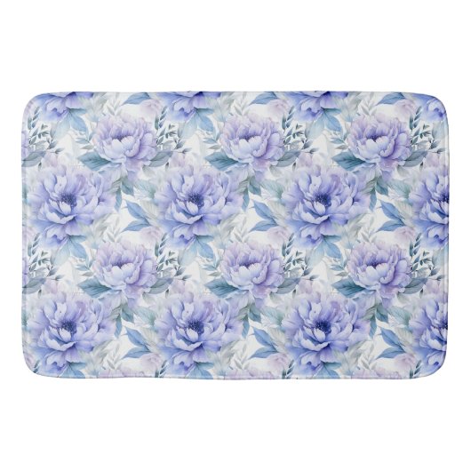 Lila Peony Floral Bad Badematte (Vorderseite)