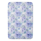 Lila Peony Floral Bad Badematte (Vorderseite Vertikal)