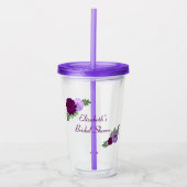 Lila Peony Floral Brautparty Acryltrinkbecher (Vorderseite)