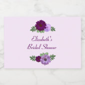 Lila Peony Floral Brautparty Alkoholflaschenetikett (Einzelnes Label)