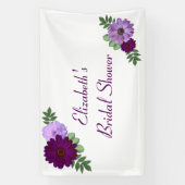 Lila Peony Floral Brautparty Banner (Vertikal)