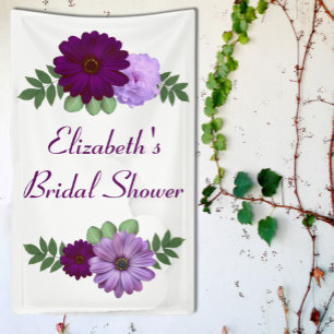 Lila Peony Floral Brautparty Banner
