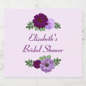 Lila Peony Floral Brautparty Bierflaschenetikett (Einzelnes Label)