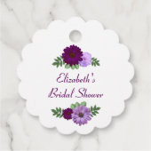 Lila Peony Floral Brautparty Geschenkanhänger (Rückseite)