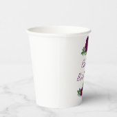 Lila Peony Floral Brautparty Pappbecher (Rechts)