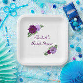 Lila Peony Floral Brautparty Pappteller (Party)