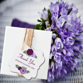 Lila Peony Floral Wedding Geschenkanhänger