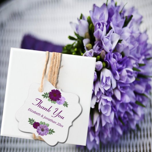 Lila Peony Floral Wedding Geschenkanhänger