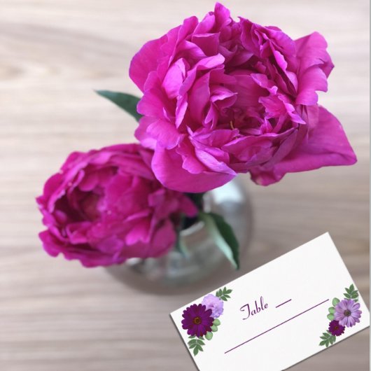 Lila Peony Floral Wedding Platzkarte