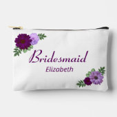 Lila Peony Floral Wedding Zubehörtasche (Vorderseite)